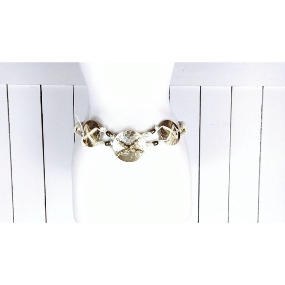 Vintage braided woven chord rope metal medallion belt